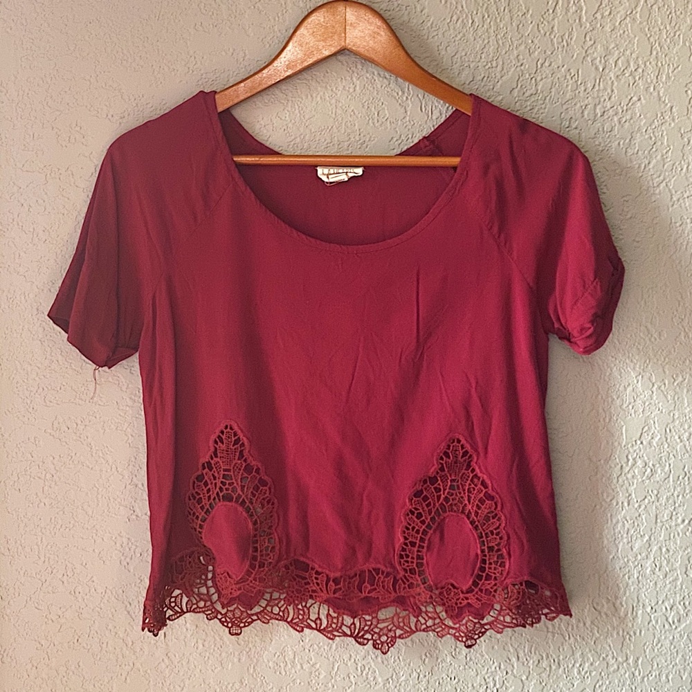 Red, Maroon blouse